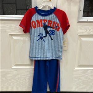 NWT… Carter's Playful Home Run Blue and Red Pajama Set